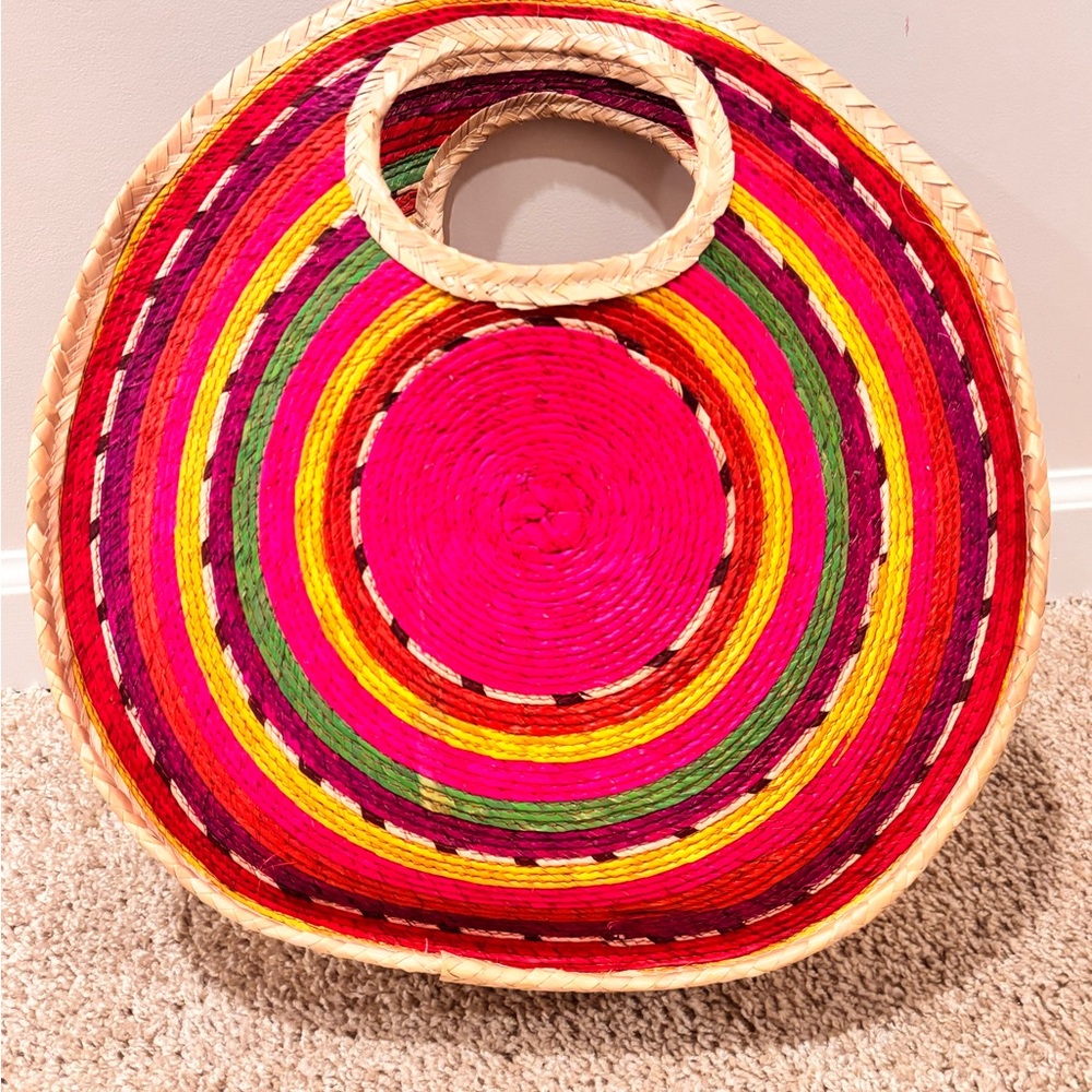 Multicolor Woven Tote Bag